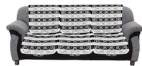 Dakshya Industries  Black &White Color Cotton Sofa cover - White & Black, Cotton, Printed, Multipack 1